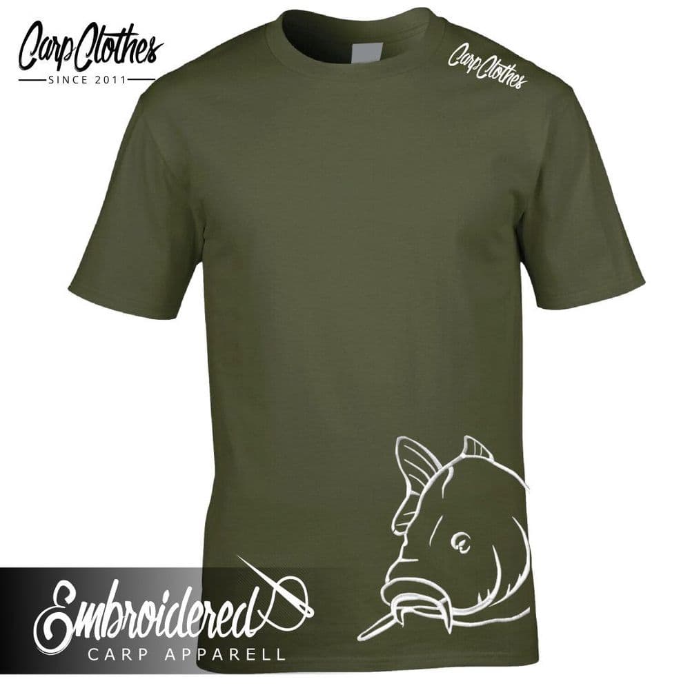 008 EMBROIDERED CARP FISHING T SHIRT PLUS SIZE1
