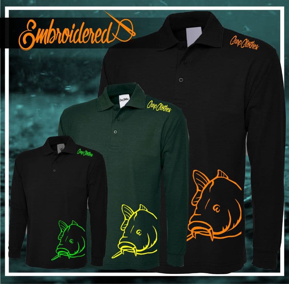 008 EMBROIDERED CARP LS POLO