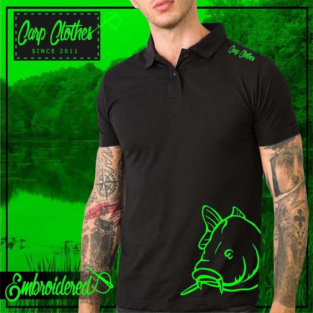 008 NEON EMBROIDERED CARP POLO