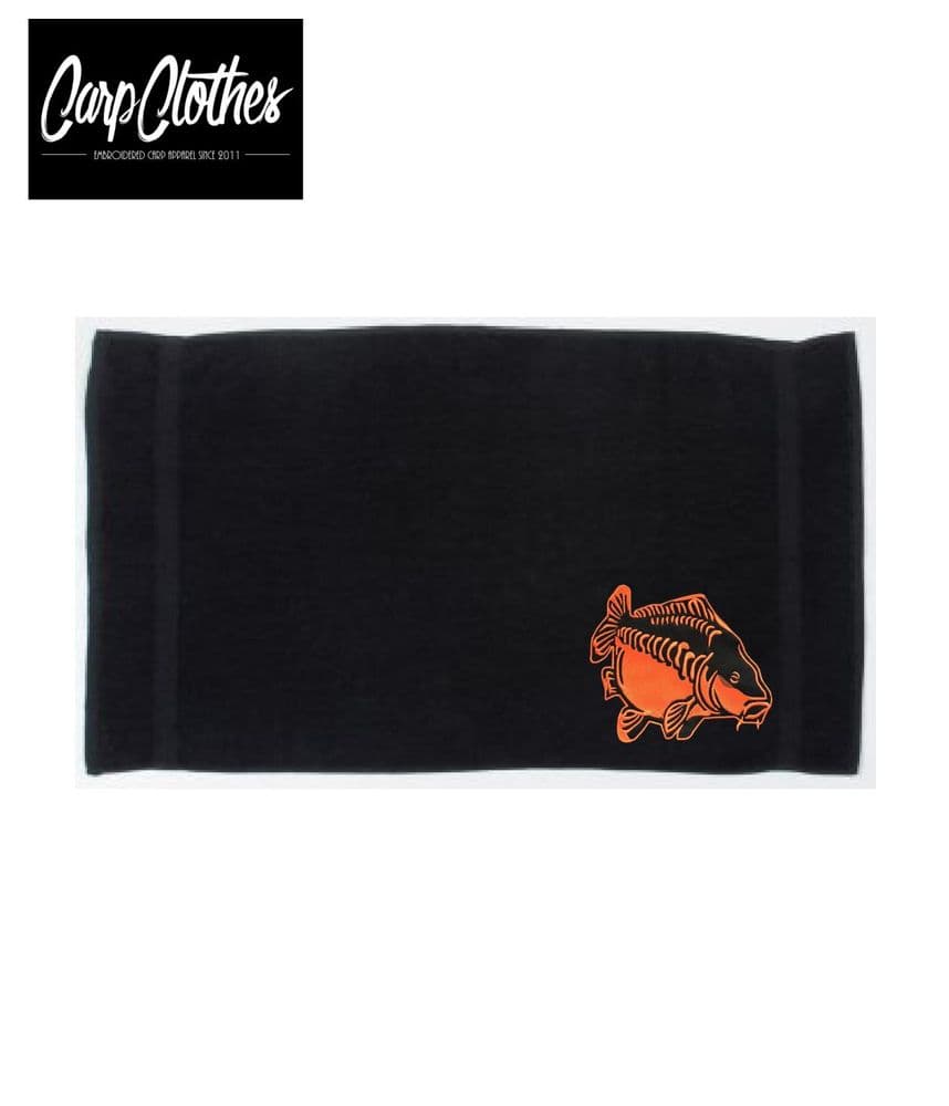 009 EMBROIDERED BLACK HAND TOWEL XL
