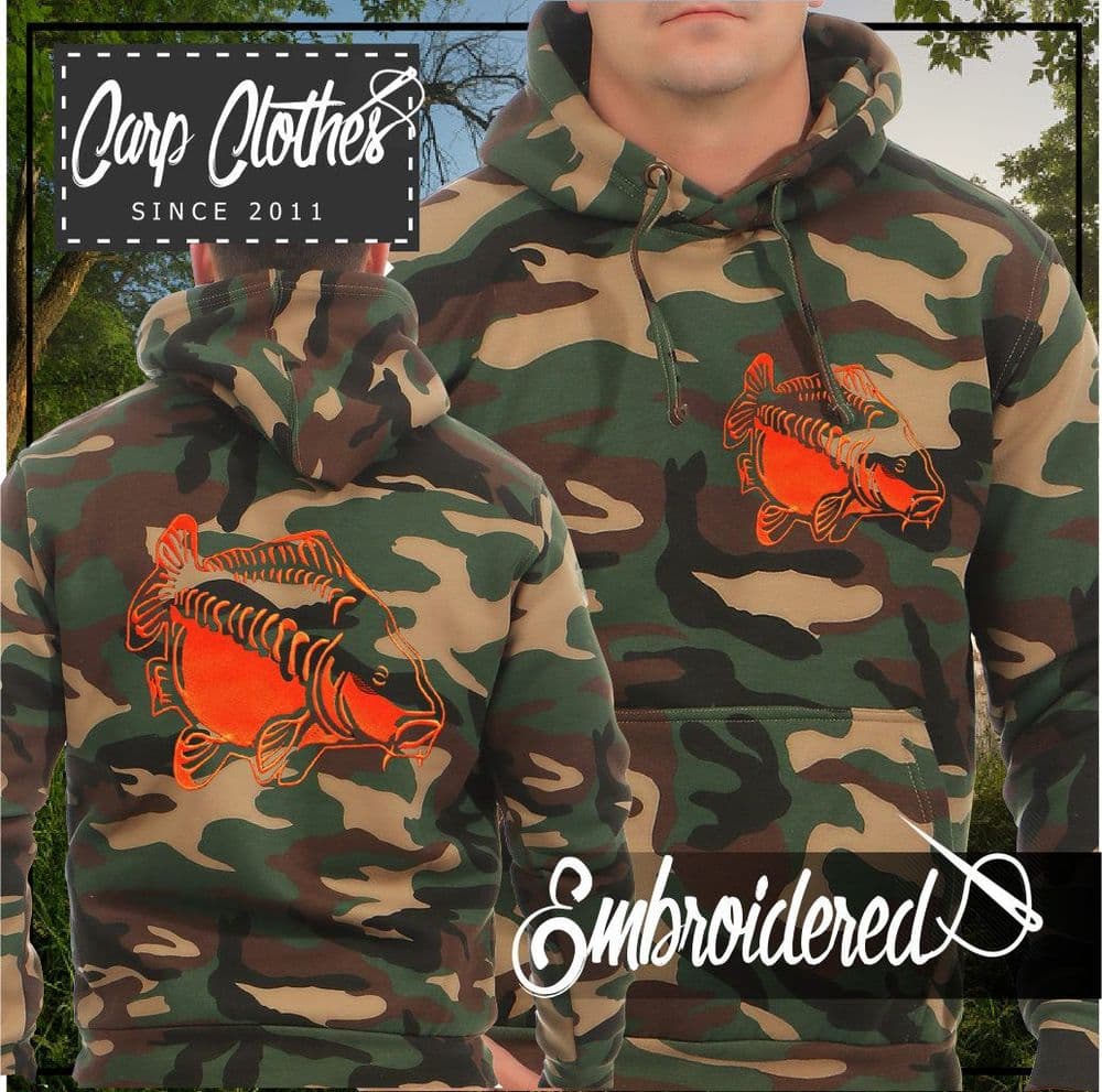 009 EMBROIDERED CAMO FISHING HOODIE