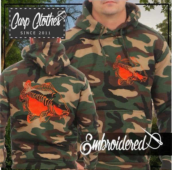 009 EMBROIDERED CAMO FISHING HOODIE