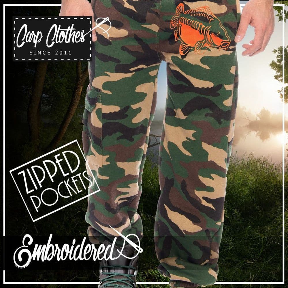 009 EMBROIDERED CAMO JOGGERS