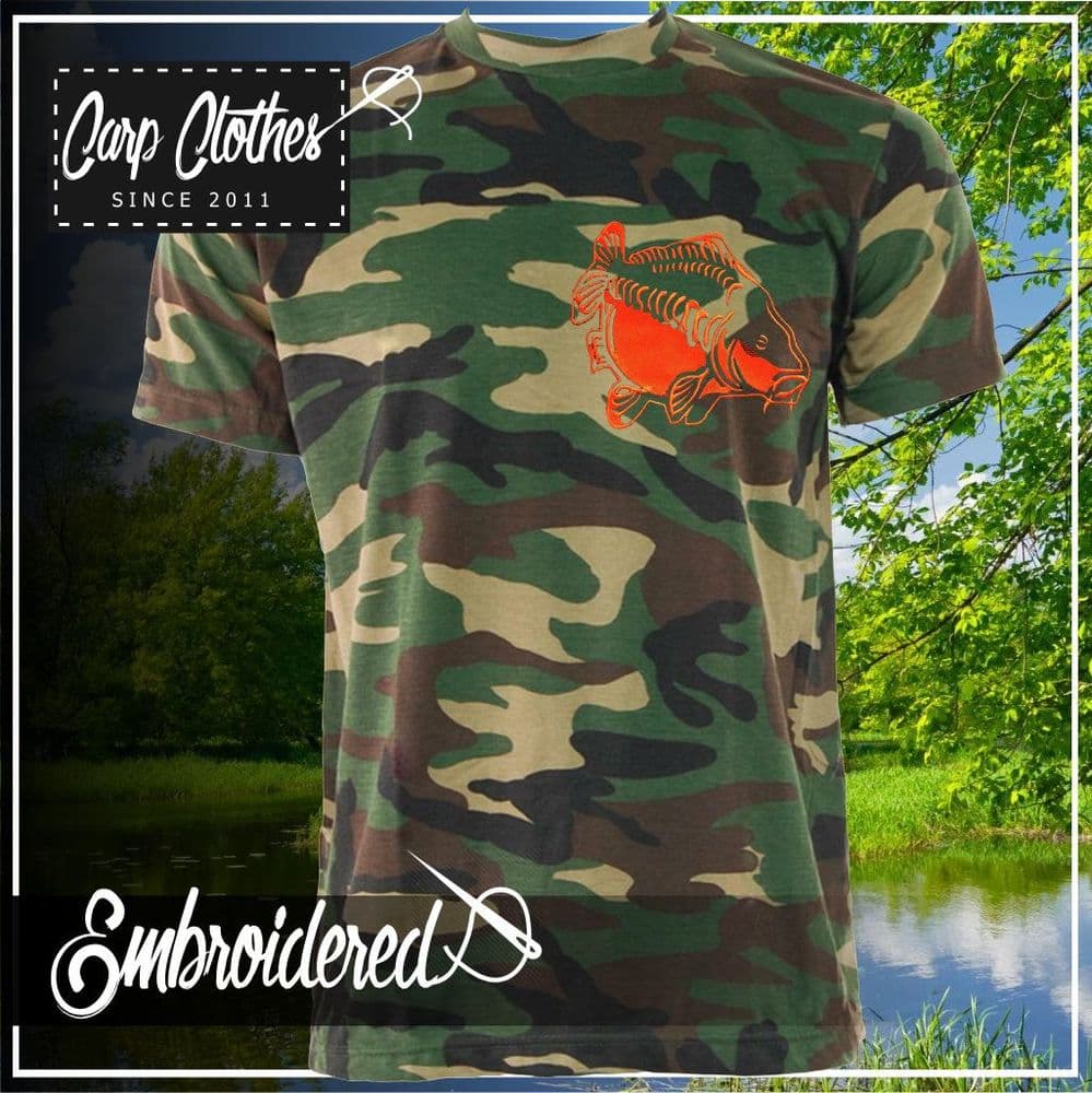 009 EMBROIDERED CAMO T SHIRT