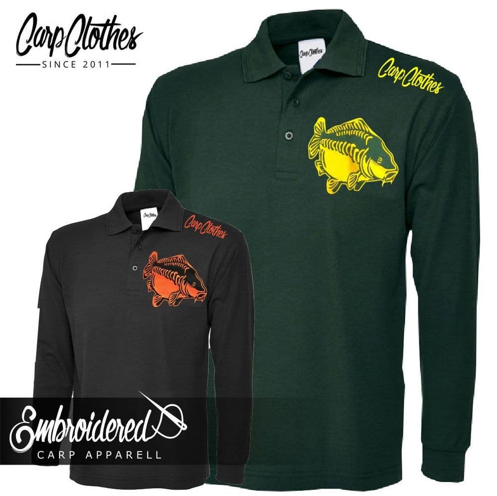 009 EMBROIDERED CARP LS POLO