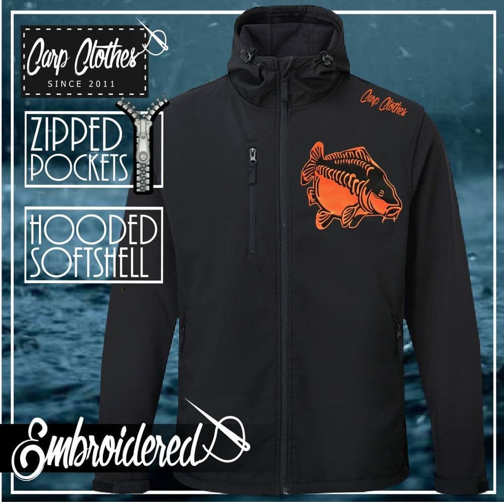 009 EMBROIDERED HOODED SOFTSHELL JACKET