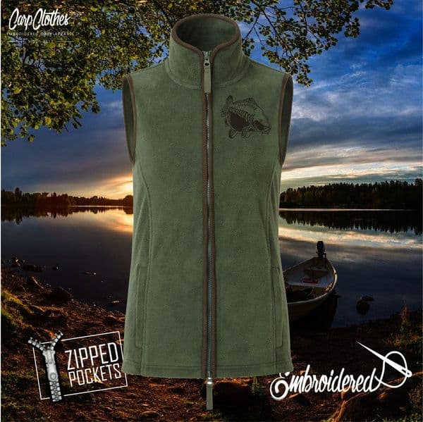 009 LADIES Embroidered Carp Clothes Fleece Gilet