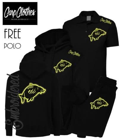 013 EMBROIDERED CARP PACKAGE BLACK **FREE POLO SHIRT**