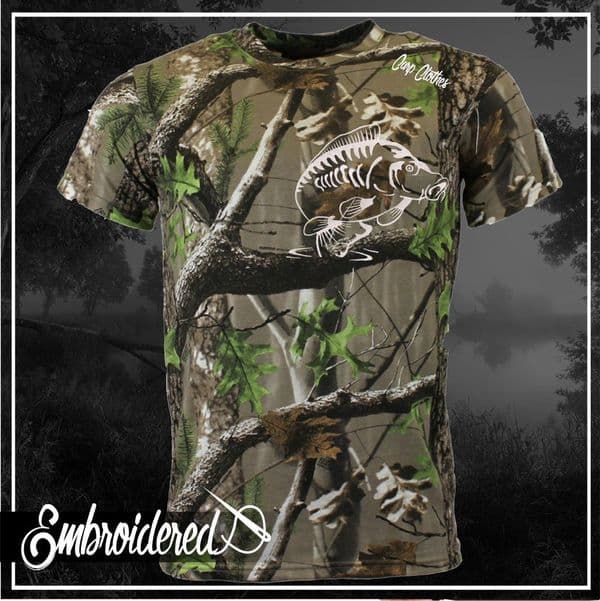014 EMBROIDERED TREE CAMO T SHIRT