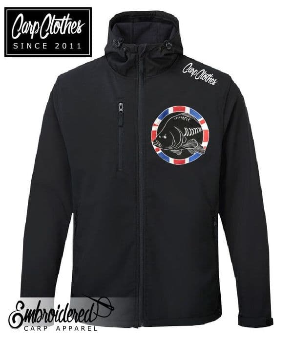 030 EMBROIDERED HOODED SOFTSHELL JACKET