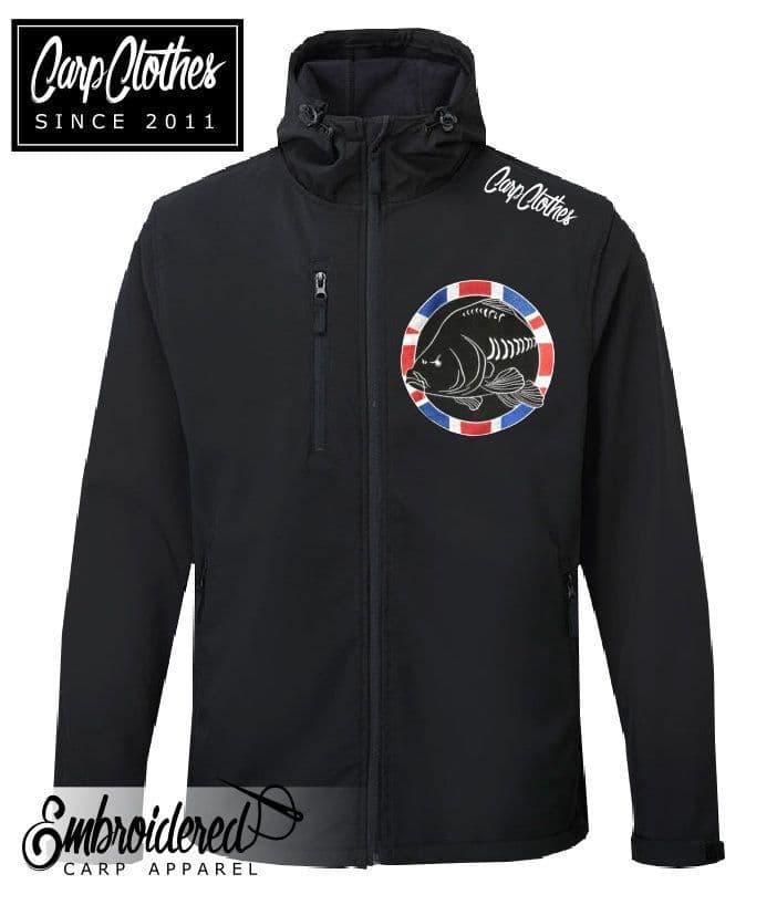 030 EMBROIDERED HOODED SOFTSHELL JACKET
