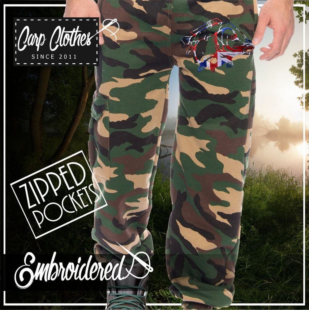 034 EMBROIDERED CAMO JOGGERS