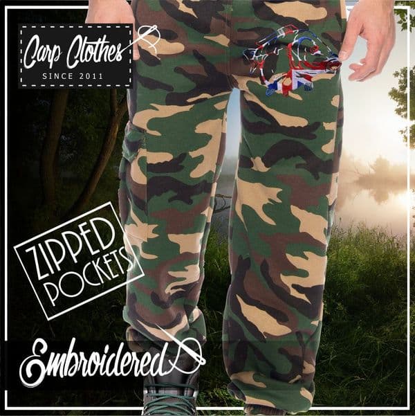 034 EMBROIDERED CAMO JOGGERS