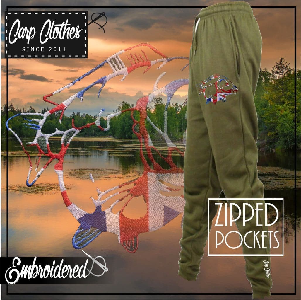 British Carpers Carp Fishing Joggers – Black, Fleece-Lined, With Pockets, Unisex