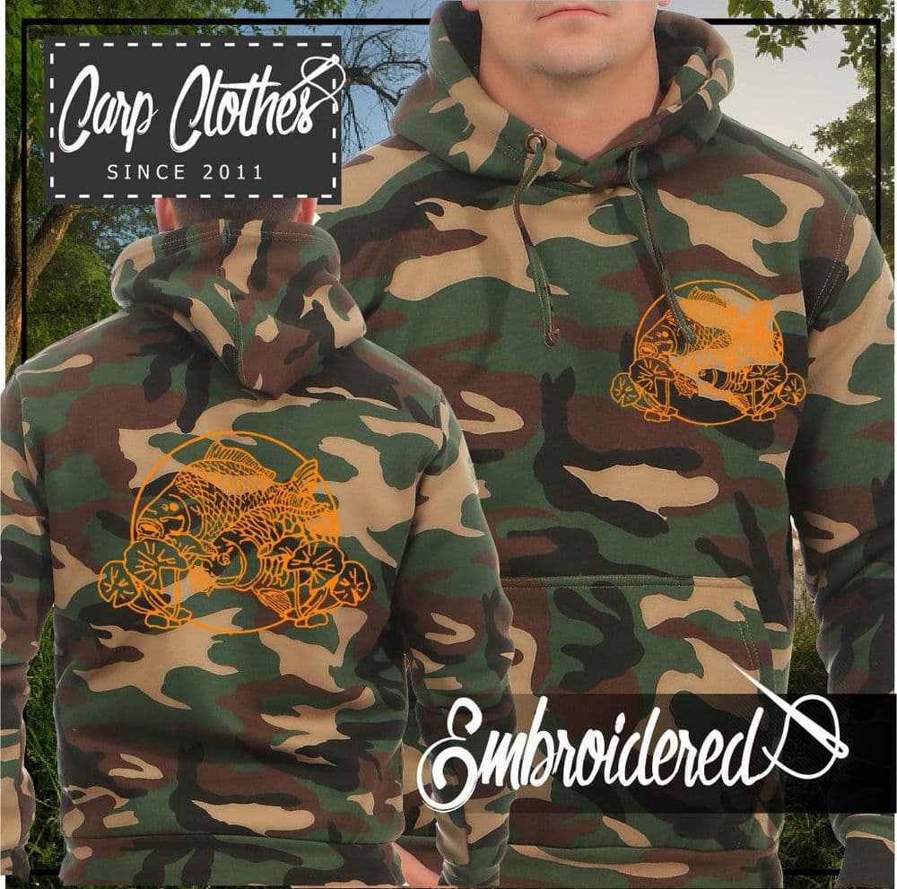 035 EMBROIDERED CAMO FISHING HOODIE
