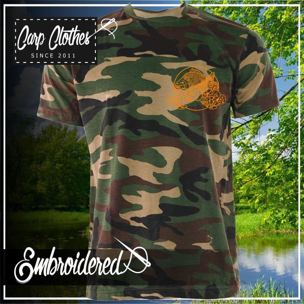 035 EMBROIDERED CAMO T SHIRT