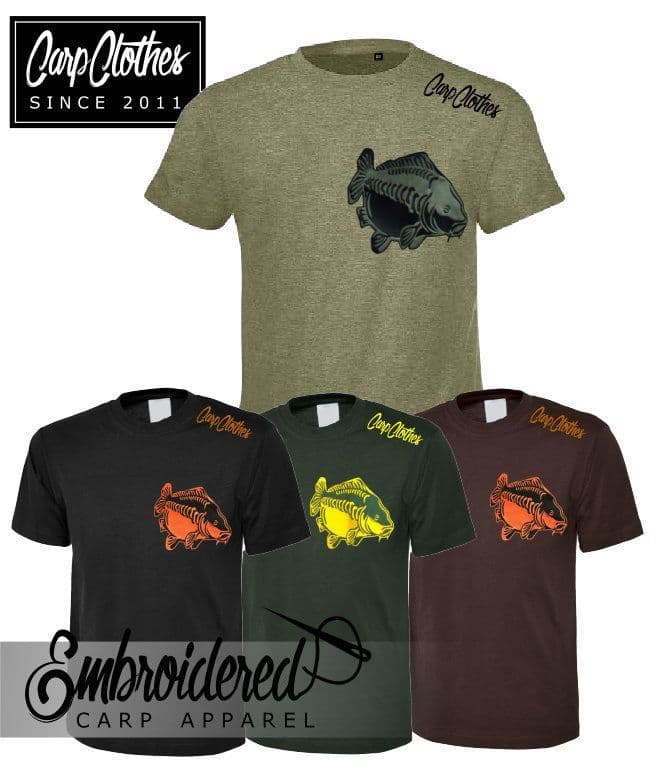 CHILD 009 EMBROIDERED CARP FISHING T-SHIRT