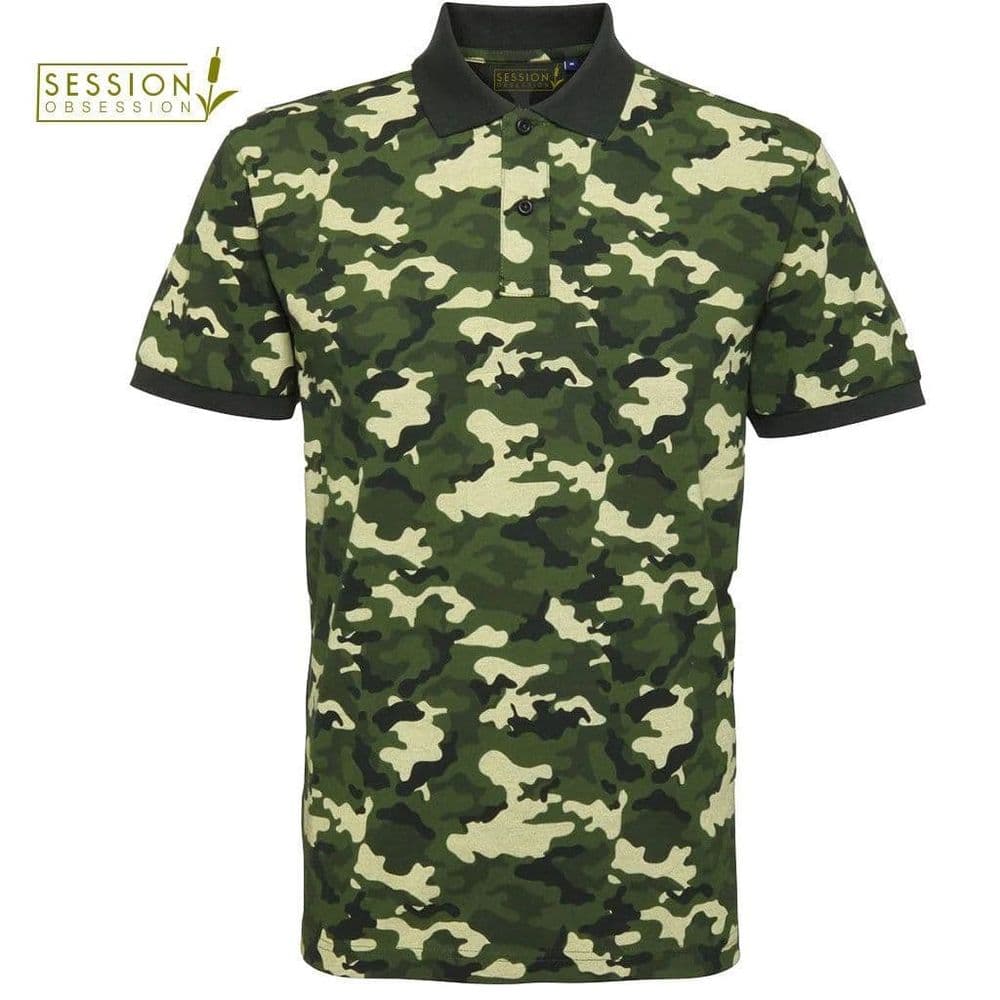 SESSION OBSESSION Men's Camo Pique Polo