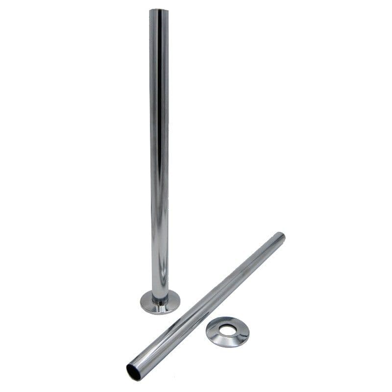 Cast Iron Radiator Pipe Shrouds 300mm Chrome