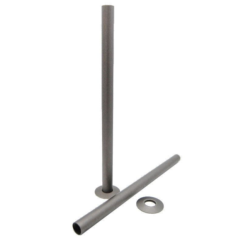 Cast Iron Radiator Pipe Shrouds 300mm Pewter