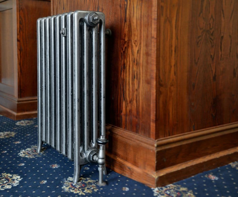 Classic 4 Column Cast Iron Radiators 650mm 8 Sections Metallic Pewter