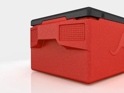 Professional  + Plus gastronorm 530x325mm Crystal leek proof box Comfort  handles  RED 39 LTS