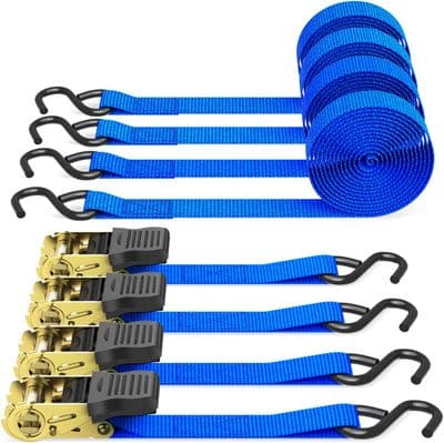 Rachet straps. 4 X Pack Quality webbing with S hooks. Suitable for Dollies
