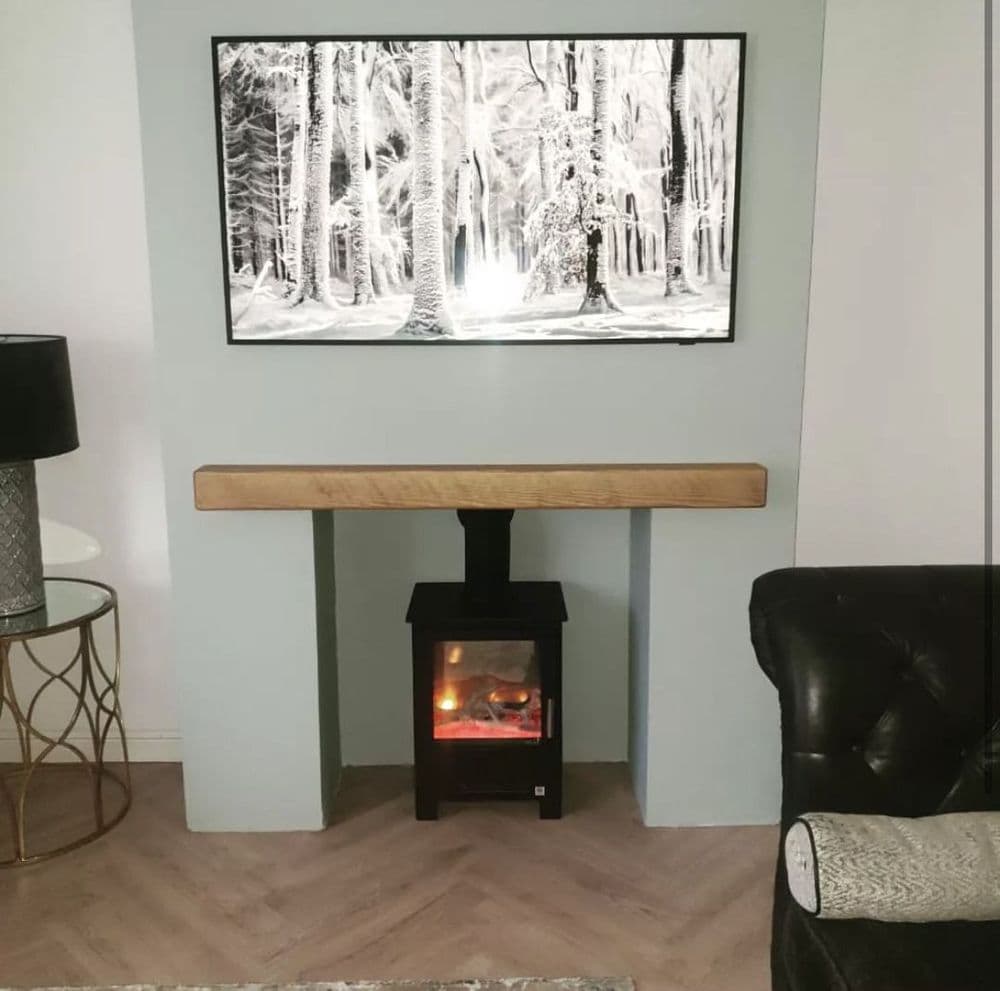 Rustic Floating Mantel Beam - 10cm x 10cm