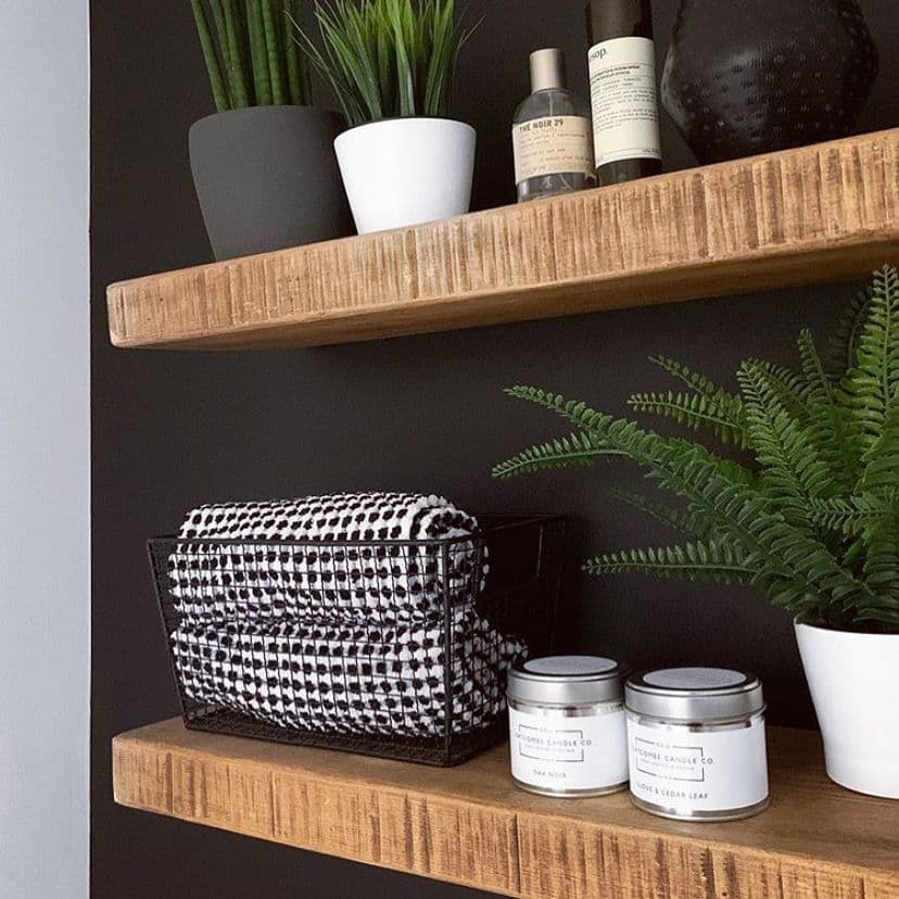 Rustic Wooden Floating Shelf - 20cm x 5cm