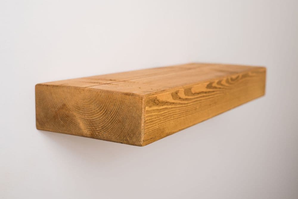 Super Chunky Rustic Wooden Floating Shelf 20cm x 7 5cm
