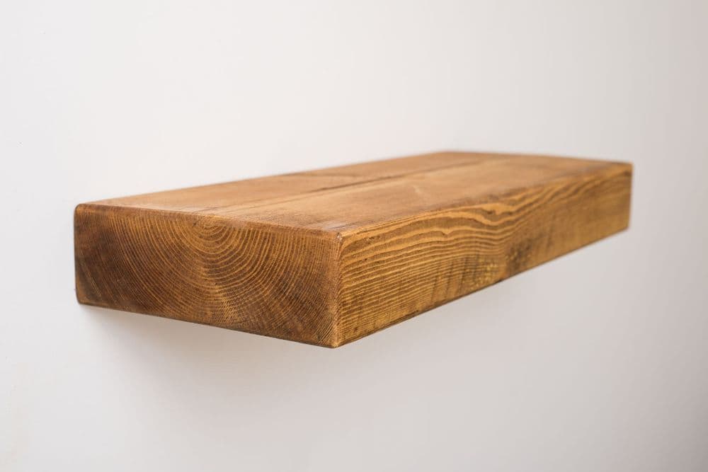 Super Chunky Rustic Wooden Floating Shelf - 22cm x 7.5cm