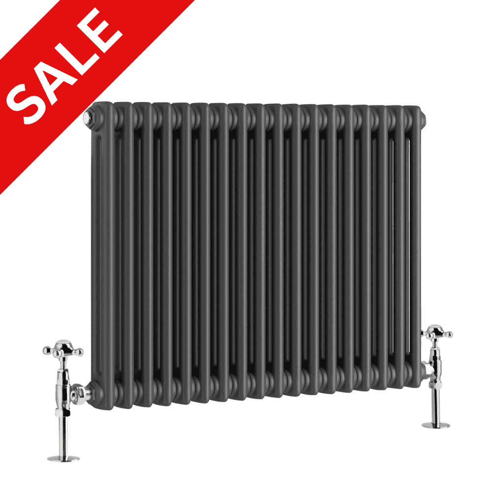 Anchithrate Radiator Anthracite Grey Column Horizontal Designer Radiator - Choice Of Size