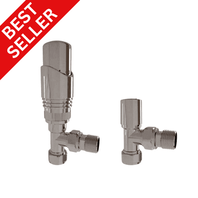 BEST SELLING - Chrome Thermostatic Angled Radiator Valves