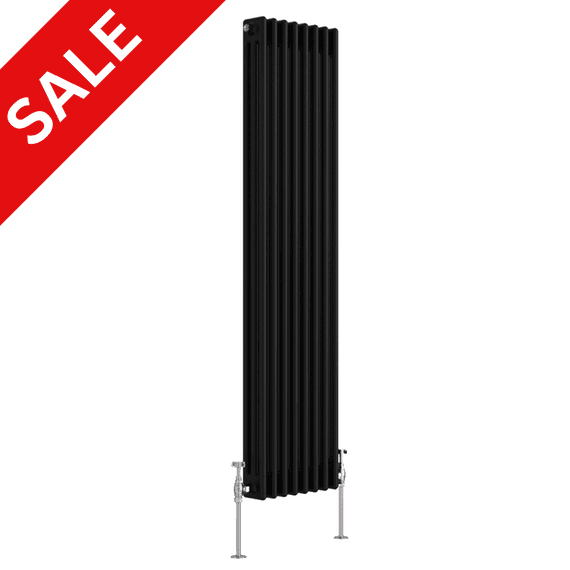 Black Column Vertical Designer Radiator -  Choice Of Size