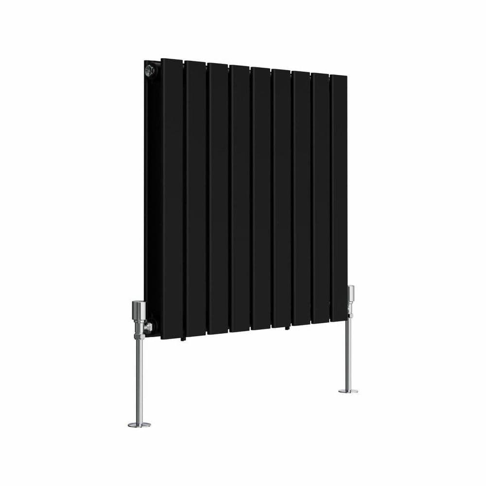 Designer Radiator - Flat Panel Horizontal Double - 600 x 612mm - Black