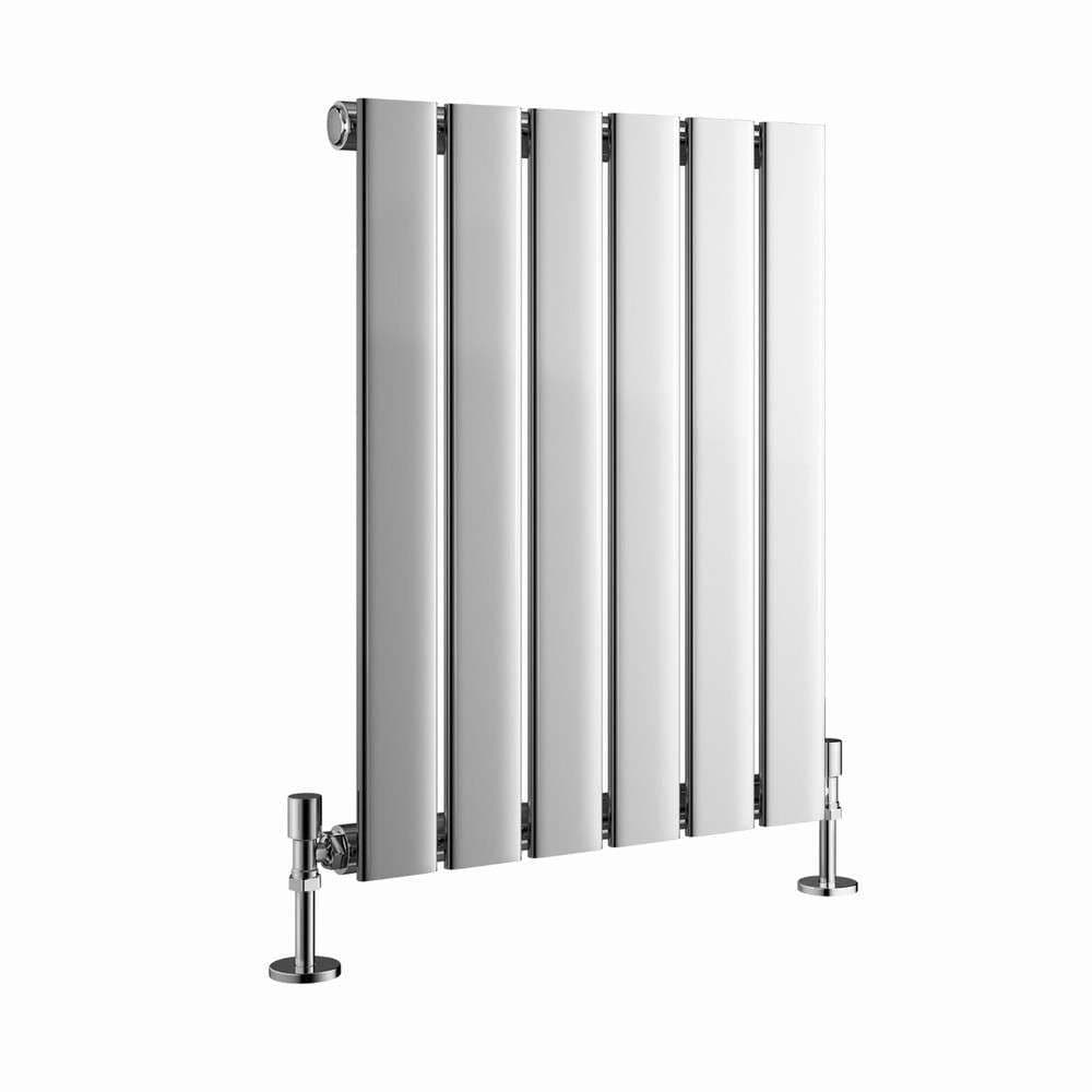 Designer Radiator - Flat Panel Horizontal Single - 600 x 408mm - Chrome