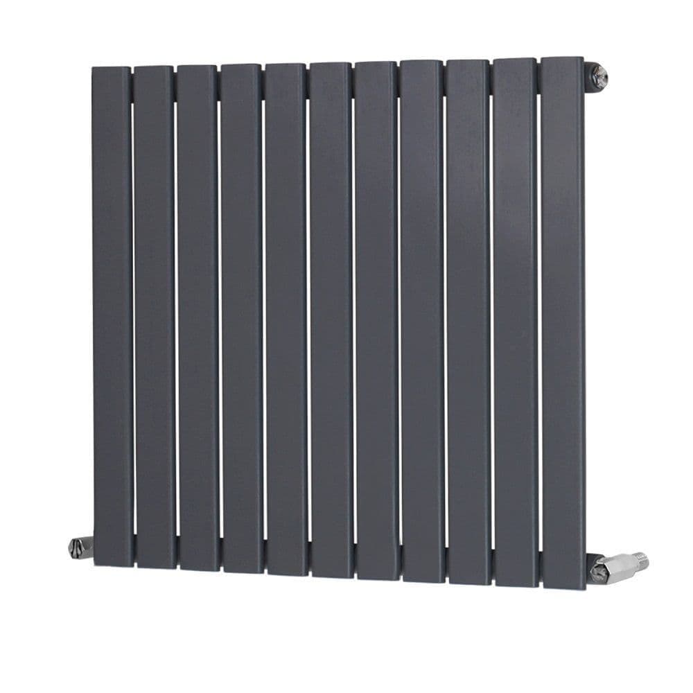 Graphite Grey Panel Radiator Designer Radiator - Flat Panel Horizontal Single - 600 x 748mm ...