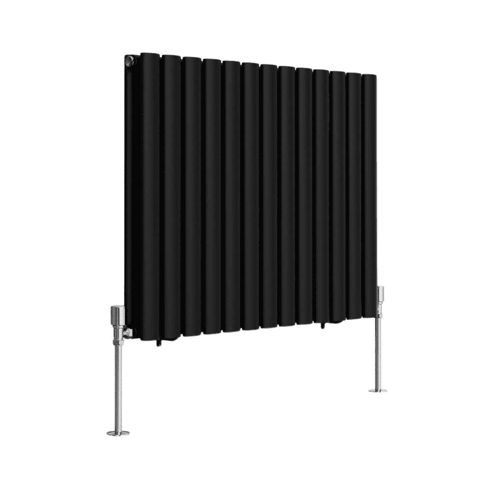 Od Radiator Panel Designer Radiator - Oval Panel Horizontal Double - 600 x 767mm - Black