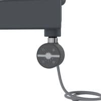 Electric Anthracite Grey Thermostatic Towel Rail Flat Panel Designer Radiator -  Choice Of Size