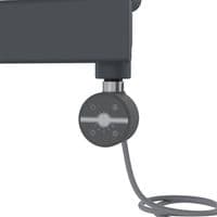 Electric Anthracite Grey Thermostatic Towel Rail Flat Panel Designer Radiator -  Choice Of Size