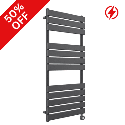 Electric ECO Smart WiFi Anthracite Grey Flat Panel Designer Towel Rail Radiator - Choice Of Size