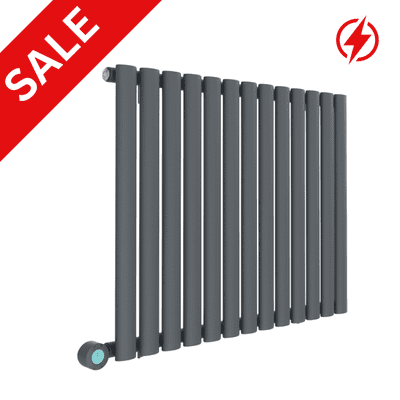 Electric ECO Smart WiFi Energy Efficient Anthracite Grey Oval Designer Radiator  -  Choice Of Size