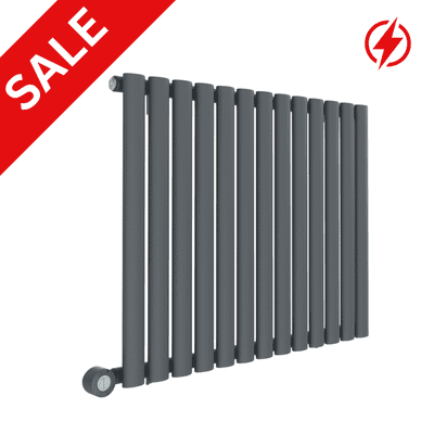 Electric ECO Smart WiFi Energy Efficient Anthracite Grey Oval Designer Radiator  -  Choice Of Size