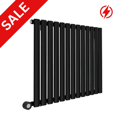 Electric ECO Smart WiFi Energy Efficient Black Oval Designer Radiator  -  Choice Of Size
