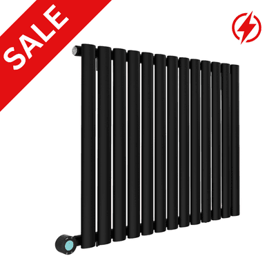 Electric ECO Smart WiFi Energy Efficient Black Oval Designer Radiator  -  Choice Of Size