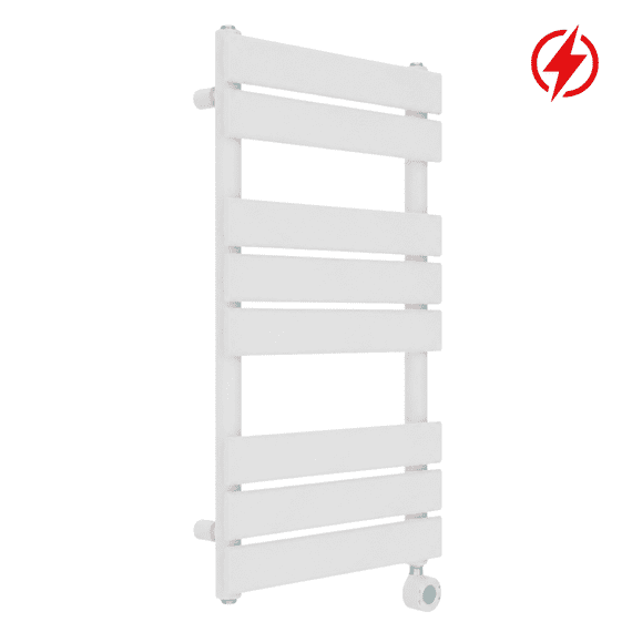 Electric ECO Smart WiFi Flat Panel Designer Heated Towel Rail Radiator - 800 x 450mm - White