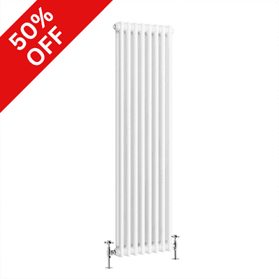 White Column Vertical Designer Radiator -  Choice Of Size