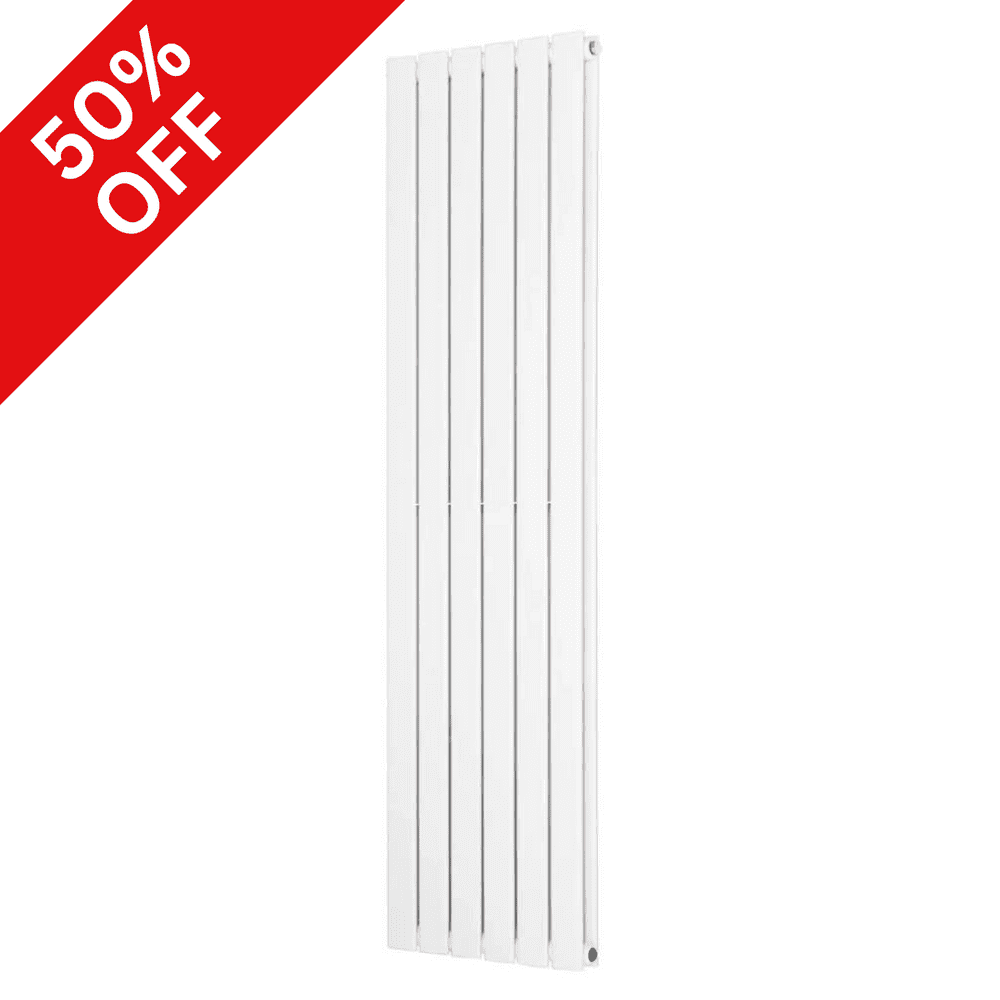 White Flat Panel Vertical Designer Radiator - Choice Of Size