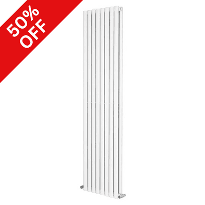 White Oval Panel Vertical Designer Radiator - Choice of Sizes