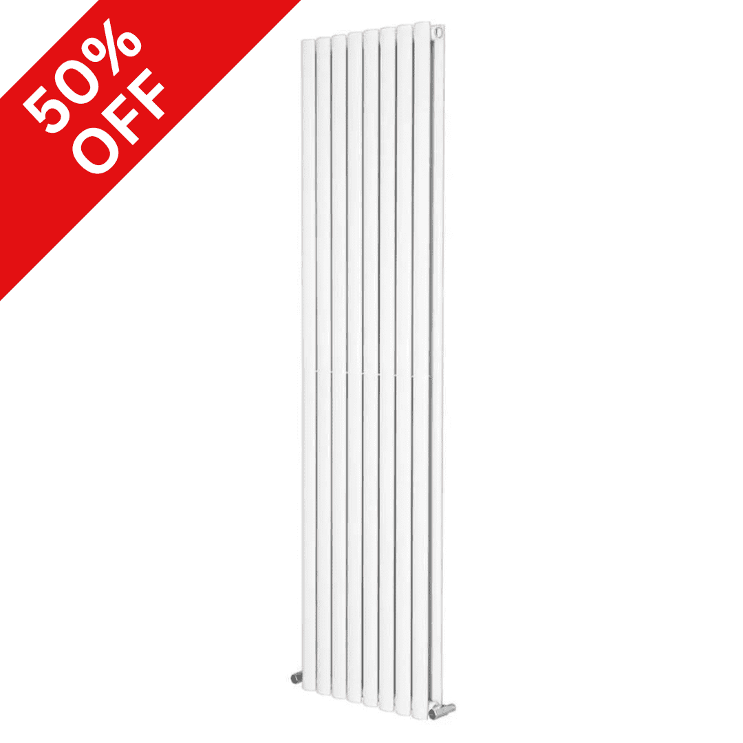 White Oval Panel Vertical Designer Radiator Choice of Sizes